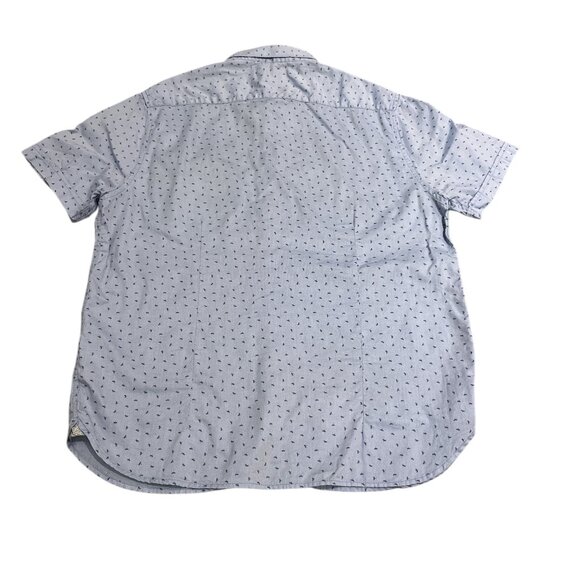 DENIM & FLOWER Men's Shortsleeved Shirt Size XL Slim Fit Dragonflies Blue - Picture 8 of 11